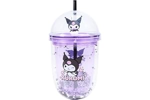 Blue Sky Studios Kuromi Tasse à thé Kawaii Bouteille avec paille Marchandise mignonne et cadeau