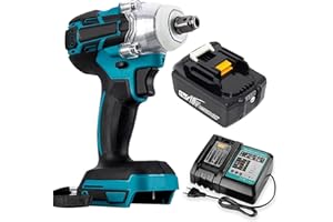 ANUPTTA Trapano avvitatore a percussione a batteria da 350 Nm, 18 V, 1/2", per Makita [avvitatore a percussione a batteria + 1 batteria + caricatore