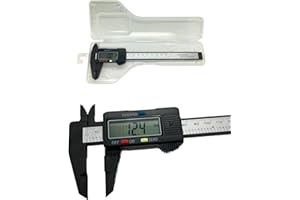 jj-shop24 Digitaler Messschieber, Schieblehre Messlehre, 0-150 mm, Digital LCD Display, Kohlefaser Kunststoff, Caliper Lehre für Außen, Tiefen und Schrittmessung