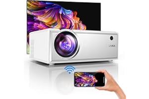 Vidéoprojecteur WiFi, YABER 6000 Lumens Mini Projecteur Portable Soutien 1080P, Son HiFi, Fonction de Zoom, Rétroprojecteur Compatible iPhone, Android, TV Stick, Projecteur LED pour Home Cinéma