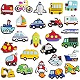 WISESTAR 26PCS Transports Rubber Fridge Magnets for Kids Toddlers - Aircraft, Boat, Vehicle, Car Refrigerator Magnets for Whiteboard - as Durable Educational Toy Tool School Prize Birthday Gift