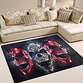 Use7 Abstrakter Sugar Skull Halloween Artwork Area Teppich für Wohnzimmer Schlafzimmer 160 cm x 122 cm