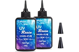 JDiction UV-Harz, 2 Stück Upgrade-UV-Epoxidharz, kristallklar, harter Klebstoff, Solar-Kur, Sonnenlicht aktiviertes Harz für handgemachten Schmuck, DIY Handwerk Dekoration, Gießen und Beschichtung