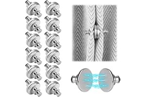 ALLISWE Set of 24 magnetic buttons for curtains, silver magnets for curtains