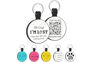 MYLUCKYTAG QR Code Silicone Pet ID Tag Dog Cat Tag, Online Pet Profile, Pet Location Alert Email, Digital Pet Tag, Quiet Dog Tag, Durable Pet ID, Dog Collar Tag, Engraved Pet Tag
