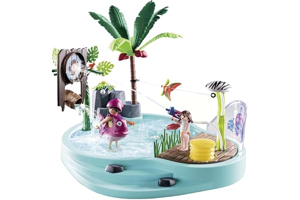 Playmobil Family Fun 70610 Small Pool with Water Sprayer, Water Toy, For ages 4+