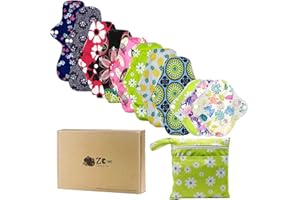 ZCOINS 11 toallas sanitarias reutilizables de tamaño mixto para flujo ligero, medio, pesado y paño de noche