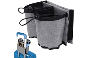 KRYMSON 1 Kofferbecherhalter, Gepäckzubehör, Aufbewahrungstasche Zum Aufhängen, Kofferflaschenhalter, Mit 3 Taschen, Geeignet Als Reisegeschenk Für Passagiere, Flugbegleiter Und Flugbegleiter (Grau)