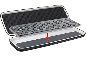 Khanka Dur Cas étui de Voyage Housse Porter pour Logitech MX Keys S/MX Keys Plus/MX Keys Clavier Rétroéclairé sans Fil Avancé(Case Only)