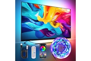 Liwqolx RGBIC Striscia LED 4 metri, TV LED Lights for 50-70 Inch, TV Lights Backlight Behind, Music Sync Bluetooth APP and Remote Control, USB Powered for Bedroom/Gaming