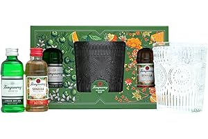 BEAMS INTERNATIONAL Tanqueray Gin Gifts - Includes Tanqueray London Dry Gin 5cl, Tanqueray Flor de Sevilla Distilled Gin 5cl, 1 x Official Tanqueray Gin Tumbler Glass, Christmas Alcohol Flavoured Gin Gift Set