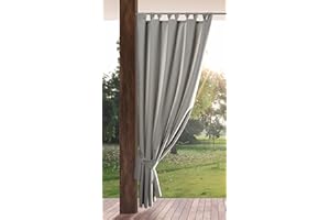 Eurofirany GARDEN Tenda de Esterni con Passanti - 1 Pezzo. Tende impermeabili per Terazze, Tenda per Gazebo Pergolata Patio Balcone, Protezione Solare e Privacy, 155x220 cm, Grigio Chiaro