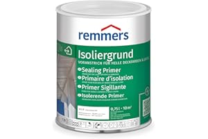 Remmers Primaire isolant blanc (RAL 9016), 0,75 litres, Primaire aqueux imperméabilisant contre les composants du bois. Empêche le jaunissement. Très couvant, respirant, résistant aux intempéries.
