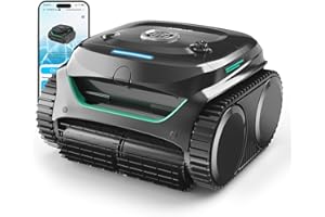 WYBOT C2 Robotic Pool Cleaner, Cordless Pool Vacuum for Inground Pools up to 2152 Sq.ft, Dual Filtration, Powerful Suction, Wall Climbing and Waterline Cleaning, Lasts 180Mins Runtime, App Scheduling