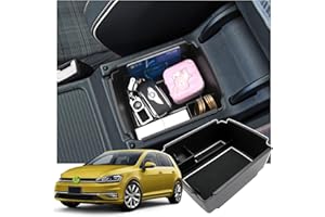Ruiya per V W Golf 7 7.5 An 2013-2018 Centro Console Bracciolo, Organizer da Braccioli per Console Accessori Golf 7 7.5 Centrale Consolle centrale Conservazione Bracciolo (Bianco)
