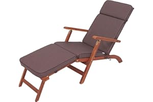 ‎PILLOWPRIM PillowPrim Sonnenliege Auflage - Liegenauflage Outdoor - Auflagen für Deckchair 178 x 47 cm, 5 cm - Polsterauflage für Sonnenliege - Kissen für Liegestuhl - Dick, Bequem & Langlebig - Braun