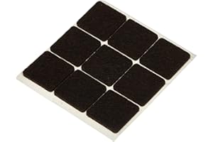 Metafranc Podkładki filcowe 25 x 25 mm – samoprzylepne – brązowe – 45 sztuk – skuteczna ochrona mebli i krzeseł / zestaw ślizgaczy do delikatnych podłóg / ślizgacze do krzeseł / podkładki podłogowe / 644966