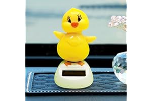 Recitem Auto Solar Wackelfigur Kleine Enten & Hase, Solar Wackelfiguren Tanzende Enten, Hase Solarfigur Statue Auto Armaturenbrett Deko Ornamente, Solarfigur Wackelfigur für Auto Haus Büro (1 Enten)