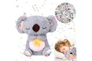 Eniyou Schlaf Koala, Schlummer Koala Koala-Schlummer Koala Kuscheltier Stitch Kuscheltier,Cartoon Plüschtier Spielzeug,Schlummer Kuscheltier mit Atembewegung,Aufkleber Und Musik Für Baby