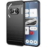 Microcase Nothingphone 2A Plus ile Uyumlu Brushed Carbon Fiber Silikon Kılıf - Siyah AL3332
