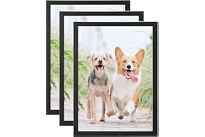weikani 30 x 40 cm, cornice portafoto in legno, confezione da 3 cornici nere per certificato per montaggio a parete o da tavolo, set da 3