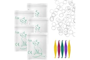 Annhua Orthodontic Elastic Bands 500 Pcs Braces Bands with 5 Pcs Placers, Rubber Dental Elastics for Teeth Gap, Braces, and Crooked Teeth (Fox 1/4'' 4.5OZ)