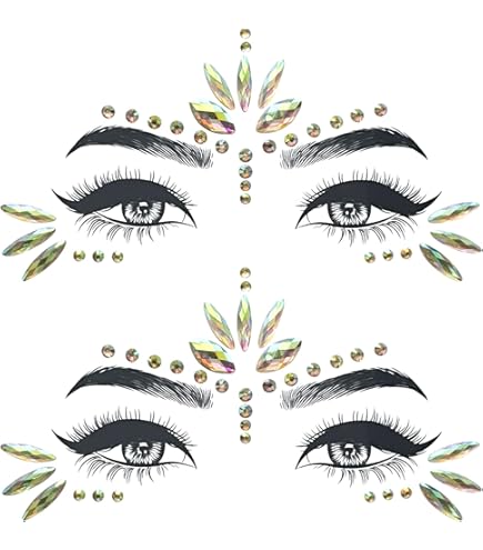 Kaart Glittersteentjes voor het gezicht