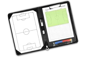 ‎SPORTIKEL24 SPORTIKEL24 Taktikmappe Fußball – Profi-Trainermappe mit Magnet-Taktikboard, Stift & Notizblock – Coach-Board für Spielanalyse & Trainingsplanung