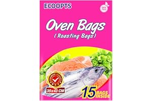 ECOOPTS Ofenbeutel Kochen Bratbeutel für Hühner, Fleisch, Schinken, Meeresfrüchte, Gemüse (350 x 430 mm)