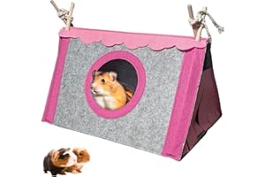 LUFEEMGA Small Animal Hideaway Pet Bed Hideout House Hamster Tent Habitat House Hammock Pet Cage Toy Nest Bed Shelter for Guinea Pig Ferrets Chinchilla Hedgehog Rat Hamster