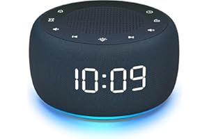 BUFFBEE Radio-réveil pour la Chambre - Son de Haute qualité pour la Radio, veilleuse 7 Couleurs, Affichage Complet avec variateur d'intensité pour la Table de Nuit (Bleu Marine)