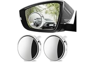 luwiscook 2Pcs Blind Spot Mirrors, Upgraded 360° Rotatable Convex Rear View Mirror, Waterproof HD Rear Glass Blindspot Mirrors, Silver Round Wide Angle Mirror for Cars, SUV Trucks Traffic Safety
