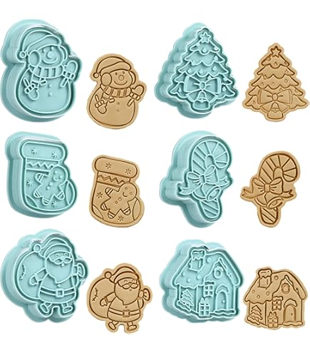 Set D'Emporte-Pièces De Noël - 10 Pièces Motifs Festifs En PP, 4.8x5.7 Cm, Pour Biscuits Et Pâtisseries Créatives - 8
