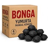 Briket Yumurta K&ouml;m&uuml;r - 4 kg Sıkıştırılmış%100 Doğal Uzun S&uuml;re Yanan En iyi Barbek&uuml; Mangal K&ouml;m&uuml;r&uuml;