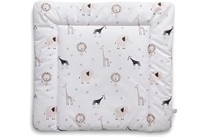 SUPERELCH Premium Wickelauflage 77x75 cm | Wickelunterlage für Wickelkommode Malm Hemnes Nordli | Oeko Tex®100 | Abwaschbar, wasserabweisend | Ohne Weichmacher | Safari Tiere