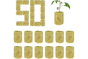 JOYOLA 50 Pezzi Spine di Lana di Roccia, Cubetti di Lana di Roccia Cubi di Radicazione Piantagione Idroponica Lana di Roccia Cubi di Radicazione per La Coltivazione Talee e Trapianto di Piantine