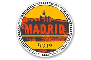 DESTINATIONVINYL 2 x 10 cm Madrid Espagne Sticker en vinyle pour iPad Ordinateur Portable Voyage Bagage # 5852 - 10cm x 10cm