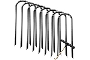 SYNORATORY Trampolines Wind Stakes Heavy Duty U Type Sharp Ends Safety Ground Anchor Galvanized Steel for Soccer Goals, Camping Tents and Huge Garden Decoration