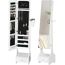 Armadio Portagioie Con Specchio E Luci LED HOMCOM - Organizzatore Con Cassetti E Space Per Accessori - Foto 10