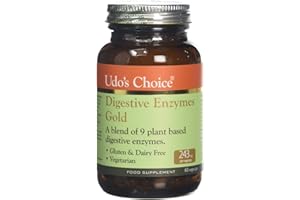 Udo's Choice Digestive Enzymes Gold - High Strength, New Formula - 9 Plant Based Digestive Enzymes - Vegetarian, Gluten Free & Dairy Free - 60 Vegecaps - One a Day