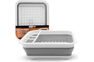 Upgrade4cars Scolapiatti Pieghevole per lavello Salvaspazio in Silicone | Scola Stoviglie da Campeggio | Accessori Camper Utili Cucina