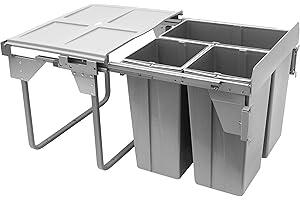REJS RECYCLE BIN PULL OUT KITCHEN WASTE BIN W:600mm-1x34L+2x17L(JC609M-3) w/front mounting