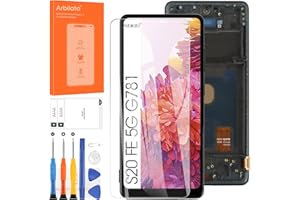 Arbilato Screen Replacement for Samsung Galaxy S20 FE/S20 FE 5G S20 2022 SM-G781B SM-G781U SM-G781V LCD Display Touch Digitizer Assembled Replacement with Tools (Black with Frame)