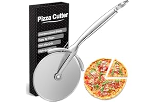 BOXLUNT Cortador de Pizza, Corta Pizza, Acero Inoxidable con Rueda de Corte Afilada, Apto para Lavavajillas, Cortador de Pizza con un Sacacorchos, Cortador de Pizza Adecuado para Pizza, Pasteles