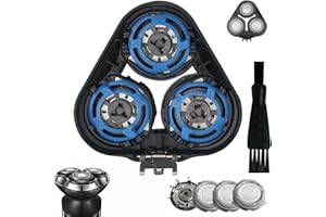 Menibeuty Serie 5000 Cabezales de Repuesto Compatible con Philips Serie 5000, con Base Negra y Cepillo,Lavable Cabezal Afeitadora Recambio Maquinilla Compatible con Philips S5570 S5380 S7510 XZ5800