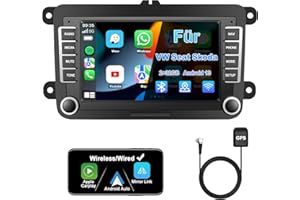 Jimtour Autoradio mit Bildschirm Bluetooth für VW Polo Golf 5 6 T5 Passat Caddy Seat Skoda, 2Din Auto Radio 7 Zoll Touch Display Android 13,mit DAB Navi WLAN Carplay Android Auto Lenkrad Strg