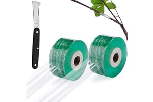 LUNPOG Veredelungsband, Veredelungsband Dehnbar, Selbstklebendes pfropfband,Baumschulen Band für Obstbäume mit Gartenmesser für Garten Baum Sämling Grün, 2 Stück