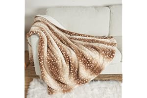 COZY KISS Couverture de Chien Imperméable et Plaid pour Canapé, Lit ou Chaise - Protection Lavable Douce pour Voiture et Animaux, Imprimé Cerf Brun, 150x200cm