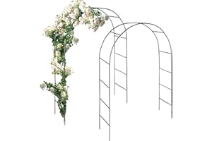 anaterra® Rosenbogen - Set, 2 Stück, Freistehend, Stabil, Metall, Grün - Rankhilfe, Gartenbogen, Rankbogen, Rosenhilfe, Rosen Torbogen, Rankgitter für Hochzeit, Garten, Balkon (Rosenbogen, 13mm)