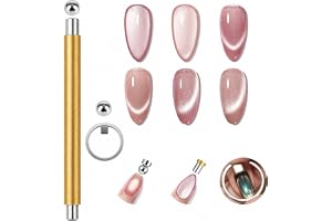 Cat Eye magnet, Cateye magnet för naglar – 3-i-1 dubbelsidig Cat Eye magnetpenna med kulmagnet + ringmagnet för naglar, kattö